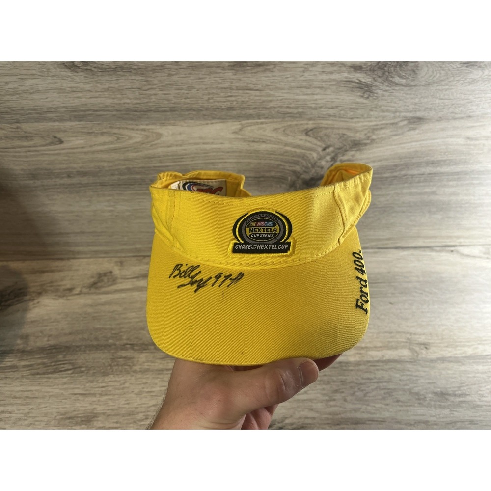 NASCAR 2004 Nextel‎ Cup Visor Ford 400 Yellow Adjustable Hat Cap Autograph